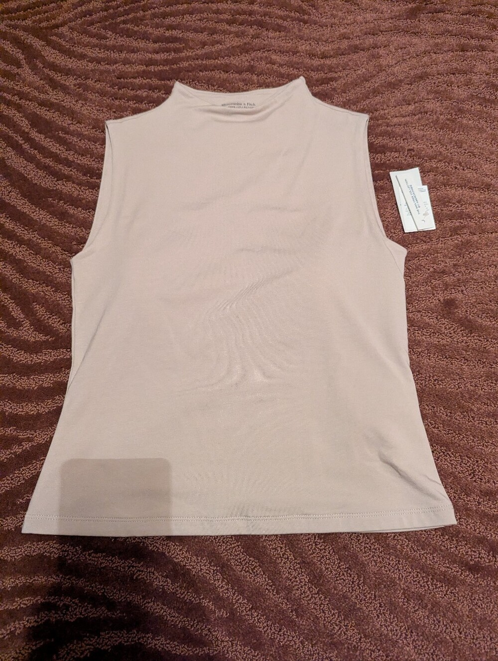 Abercrombie Bra-Free Mockneck Top In Taupe NWT